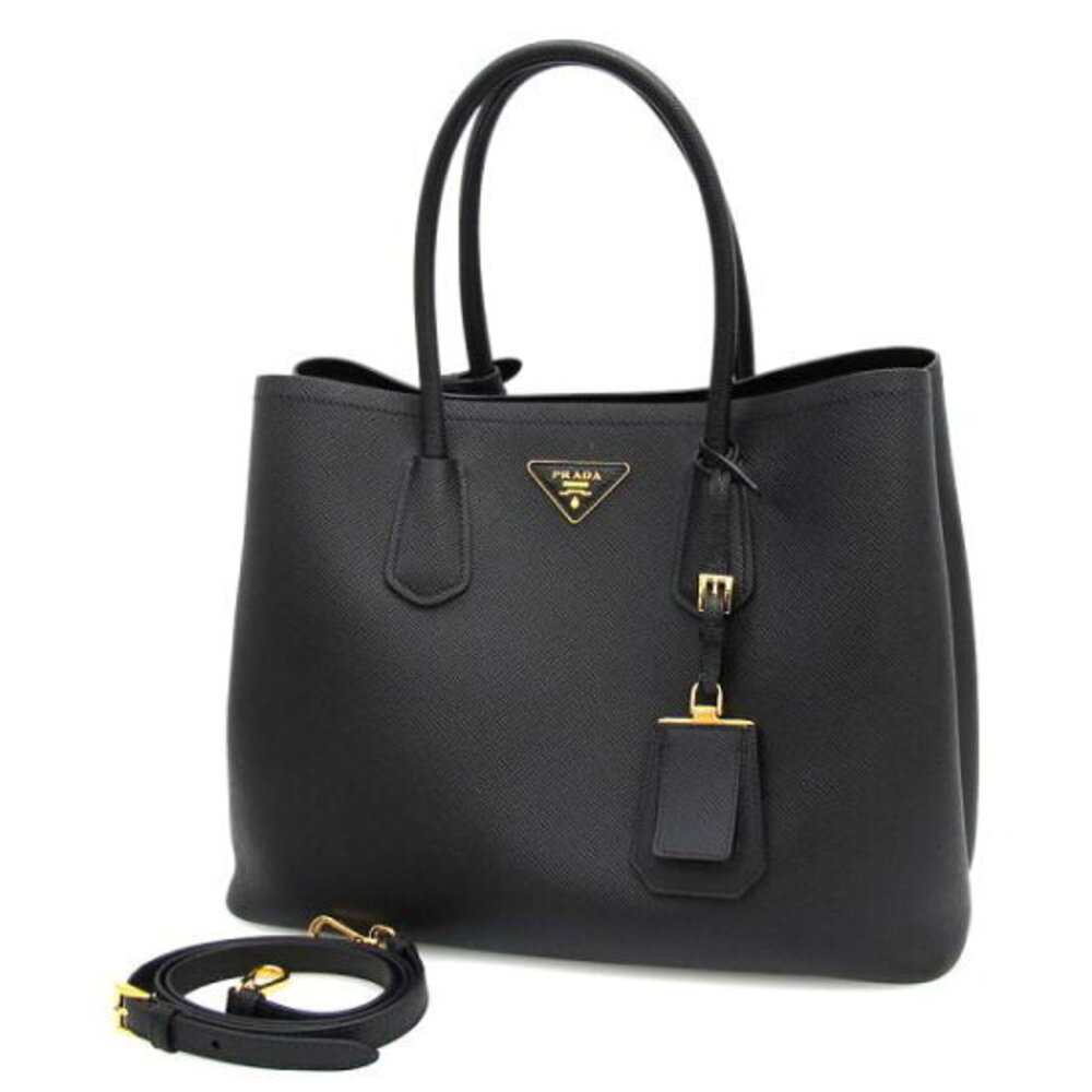Prada Double Saffiano leather Shoulder bag Black